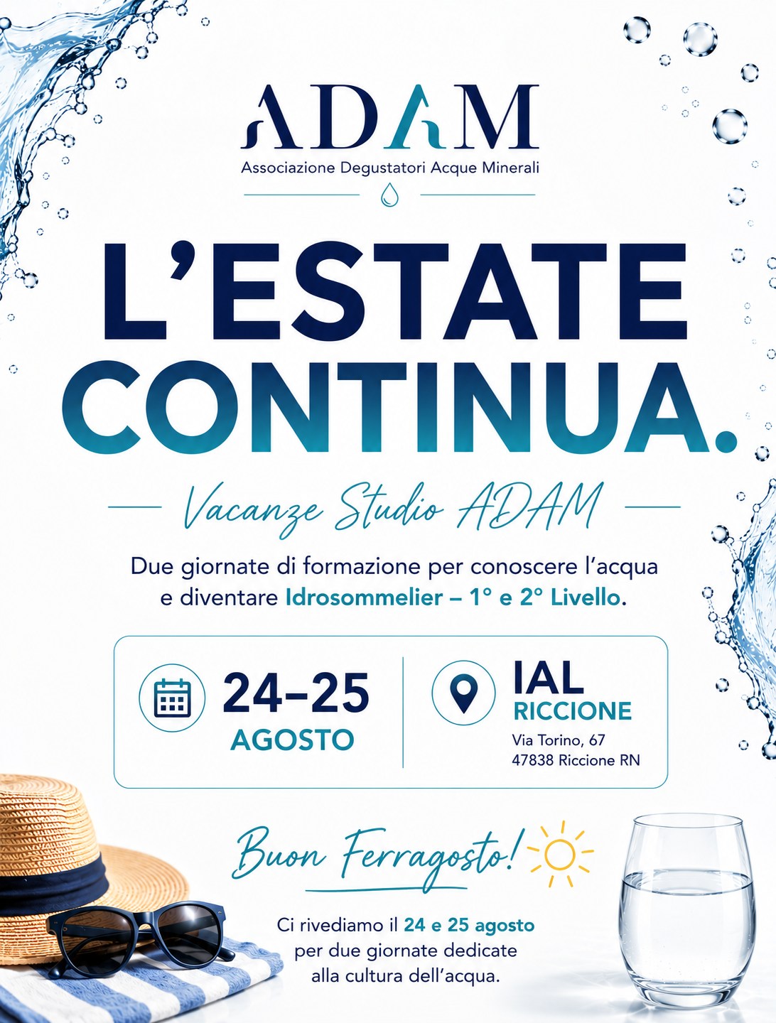 Incontro didattico per Idrosommelier di 1° e 2° Livello – Agosto 2026 IAL